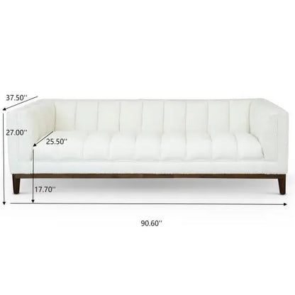 Modern Melissa Mid-Century  3-Seater White Boucle Modern Sofa for Living Room Furniture