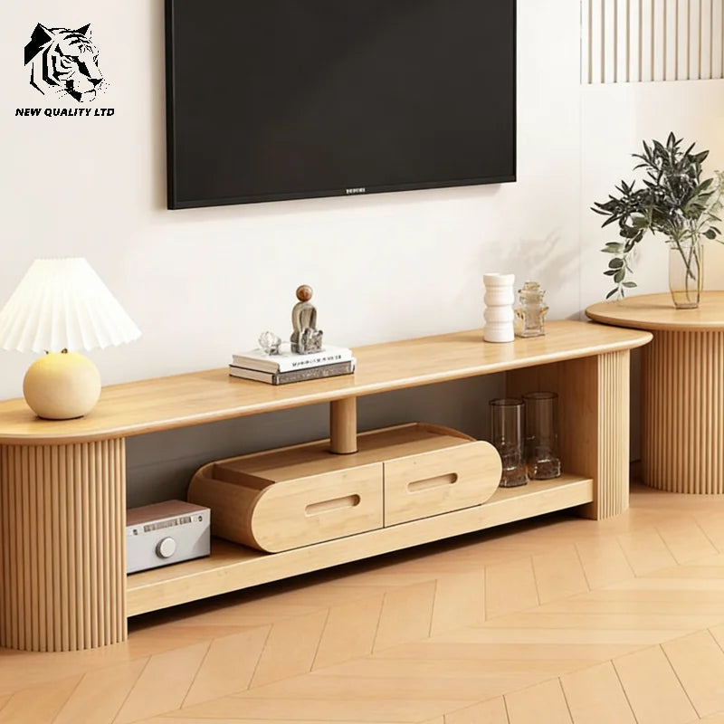 Customized Stock Modern European Eco-Friendly Wood TV Stand Cabinet Storage Ready Ship Home Furniture for Living Room Bedroom