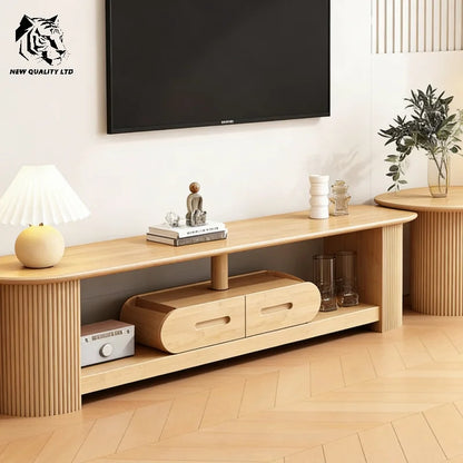 Customized Stock Modern European Eco-Friendly Wood TV Stand Cabinet Storage Ready Ship Home Furniture for Living Room Bedroom