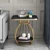 Luxury Modern Minimalist Coffee Table Side Table Made of Sintered Stone with Metal Frame for Home Office School for Dining Park