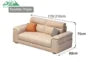 Wayon  Modern Italian Light Luxury Straight Sofa Gray Fabric with Storage Pockets and Pillows for Small Living Room