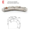 Nordic Style Convertible Upholstered Fabric Sectional Sofa with Curved Arms for Hotel Living Room Apartment