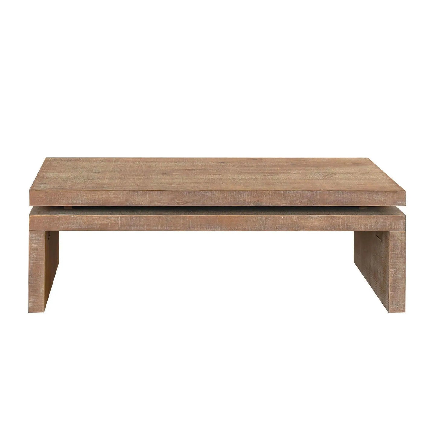 DB Natural Wood Living Room Table Versatile 2-Tiered Coffee Table with 47.6"L * 23.6"W * 16.3"H Durable Metal Material