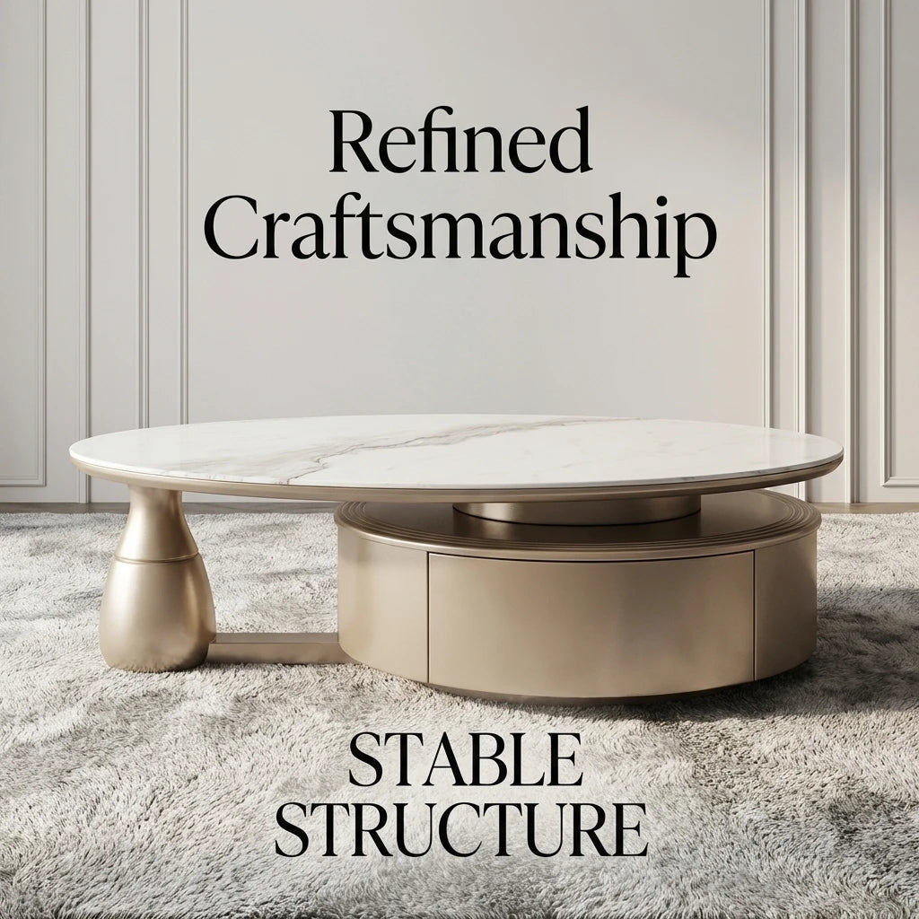 Modern Two-piece Design, Coffee Table, Wooden Board, Glossy Paint, Easy to Clean, Durable, Household Living Room Furniture