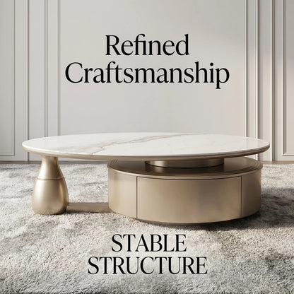 Modern Two-piece Design, Coffee Table, Wooden Board, Glossy Paint, Easy to Clean, Durable, Household Living Room Furniture