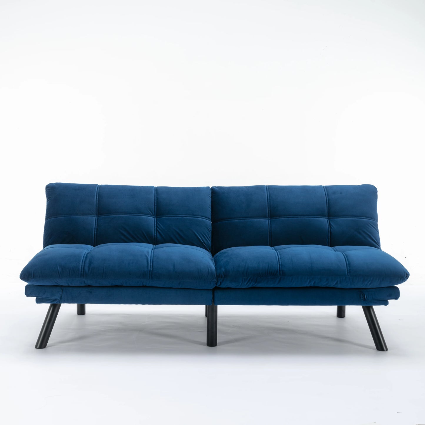 Convertible Folding Sofa Bed 2-Seater Modern Upholstered Sleeper Adjustable Armrests Backrest Modular Space-Saving Twin