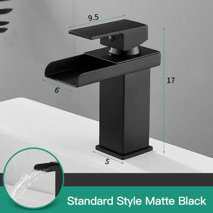 LED mixer tap for washbasin, outdoor decorator with luminous waterfall effect, colors changing according to temperature