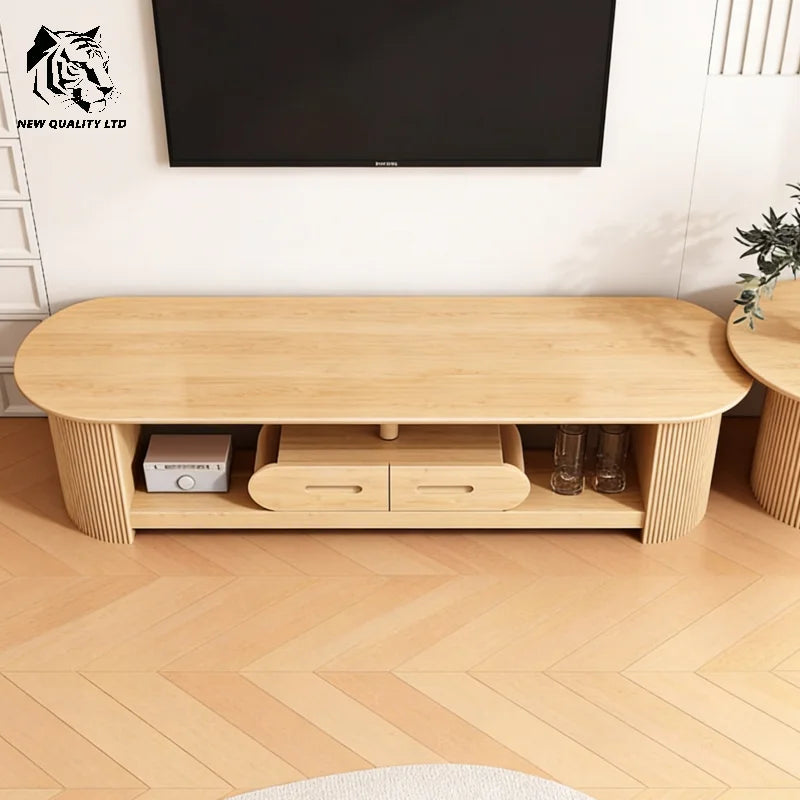 Customized Stock Modern European Eco-Friendly Wood TV Stand Cabinet Storage Ready Ship Home Furniture for Living Room Bedroom