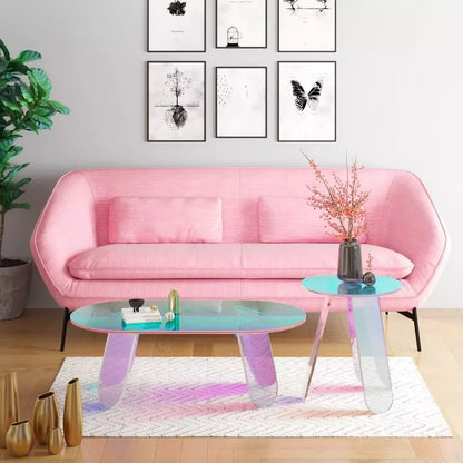 Nordic Modern Sofa Side Round Acrylic Coffee Table rainbow Colorful Living Room Center Side Tea Table