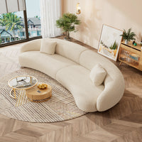 Modern Luxury Living Room Furniture Hot Sale White Curved Velvet Sofa Set Fabric Sofas for Apartment Hotel Villa
