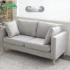 Wayon      Reclining Fabric Chaise Lounge Sofa for Living Room with Removable Pillows and Wooden Legs, Light Green