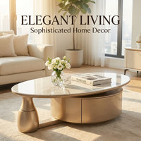 Modern Two-piece Design, Coffee Table, Wooden Board, Glossy Paint, Easy to Clean, Durable, Household Living Room Furniture