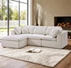 Modern Fabric Upholstered Compressed Cloud Sofa Ready to Ship USA Warehouse Villa L-Shaped Sectional for Living Room