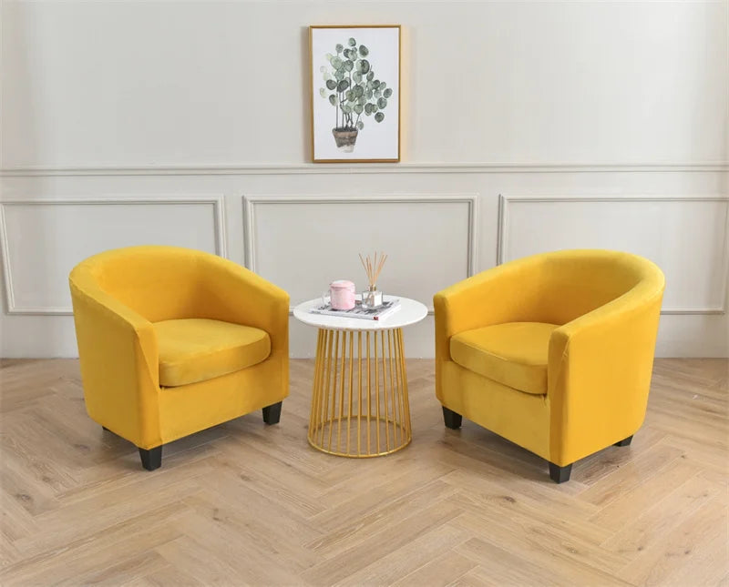 Velvet Arc Seat Sofa Cover Elastic Club Armchairs Covers Living Room Single Seat Tub Couch Slipcovers With Seat Cushion Covers