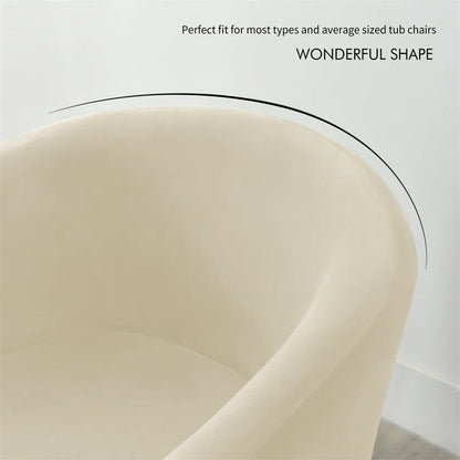 Velvet Tub Cover Chair Jacquard Single Seat Sofa Slipcover 1 Seate Living Room  Furniture Couch Washable Club Armchair Cover