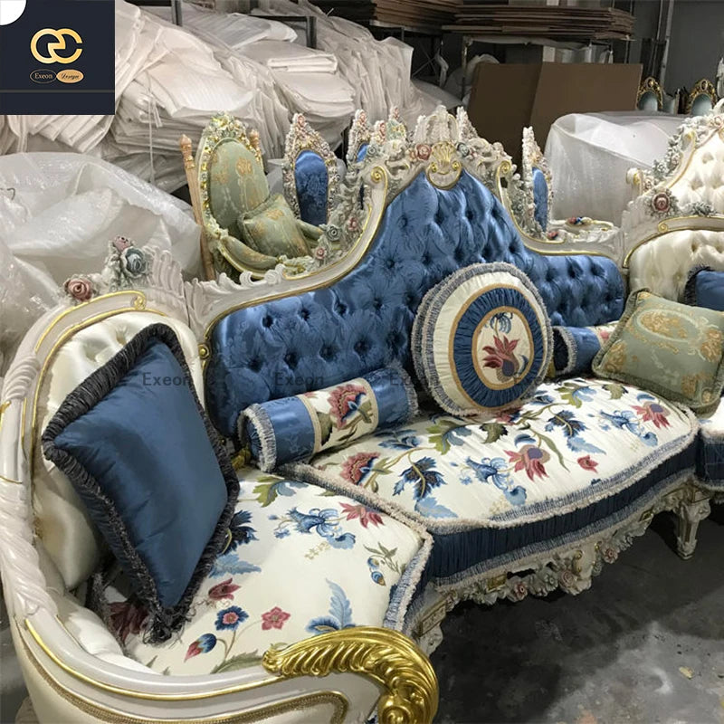 High-end Aristocrat Luxury European Style Household Fabric Living Room Design Combination Sofa