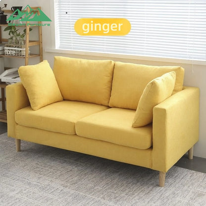 Wayon      Reclining Fabric Chaise Lounge Sofa for Living Room with Removable Pillows and Wooden Legs, Light Green