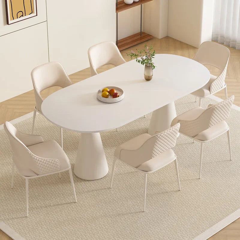 Modern Luxury Small Apartment Dining Table Simple Design with Pure Black Rock  Material for Home Furniture