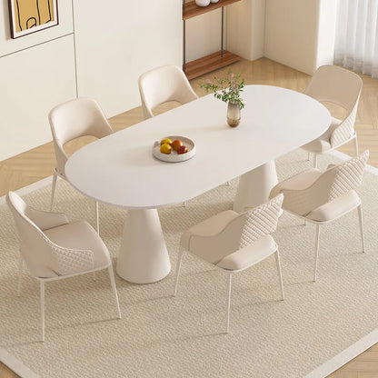 Modern Luxury Small Apartment Dining Table Simple Design with Pure Black Rock  Material for Home Furniture