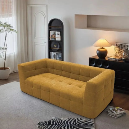 New Business Ideas 2026 Contemporary Square Velvet Upholstered Compressed Sofa Two Seat Space Saving Hotel Apartment Villa