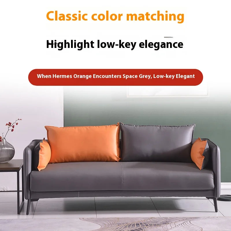 High Quality Modern Genuine Leather 3 Pieces Selection European Simple Style Office Sofa