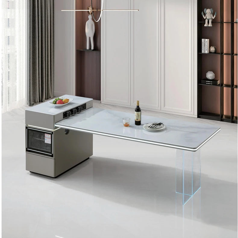 Modern Design Extendable Dining Desk Wooden Panel with 3-4 Drawers for Home Furniture in Hotels and Apartments