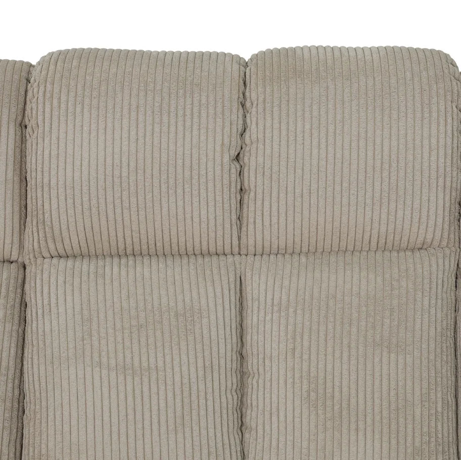 Beige Corduroy 3-Piece Living Room Recliner Sofa Set