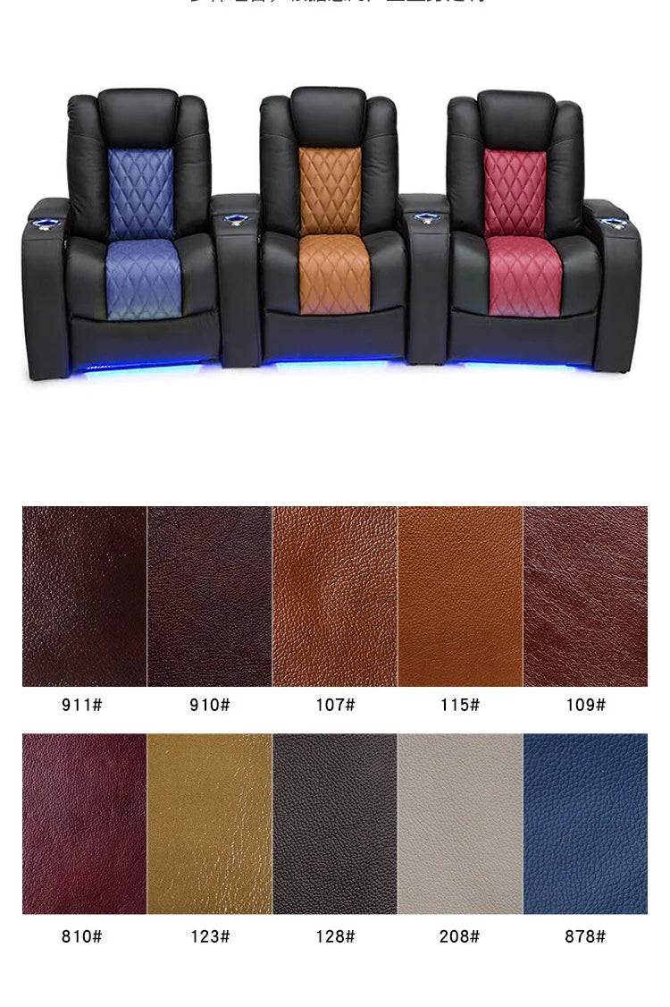 Multifunctional Electric Recliner Home Theater Living Room Sofa Genuine Leather Couch Nordic Cinema Modern Relax Massage Chair