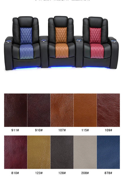 Multifunctional Electric Recliner Home Theater Living Room Sofa Genuine Leather Couch Nordic Cinema Modern Relax Massage Chair