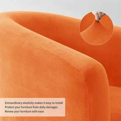 Velvet Tub Cover Chair Jacquard Single Seat Sofa Slipcover 1 Seate Living Room  Furniture Couch Washable Club Armchair Cover