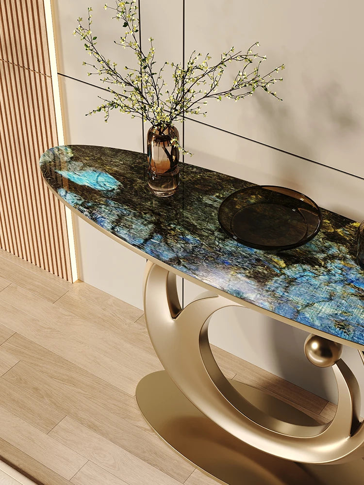 Modern Luxury Marble Slab Entrance Table Living Room Facing Door Wall End Scenic Platform Corridor Storage Rack Eco-friendly