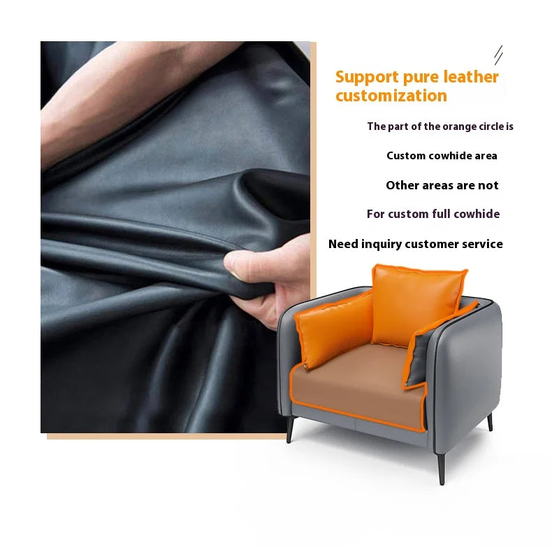 High Quality Modern Genuine Leather 3 Pieces Selection European Simple Style Office Sofa