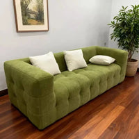 New Business Ideas 2026 Contemporary Square Velvet Upholstered Compressed Sofa Two Seat Space Saving Hotel Apartment Villa