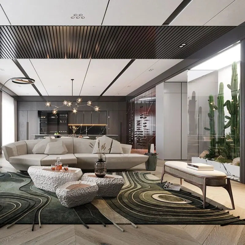 Italian Light Luxury Leather Sofa Curved Corner Combination Sofa Villa Living Room Designer Furniture