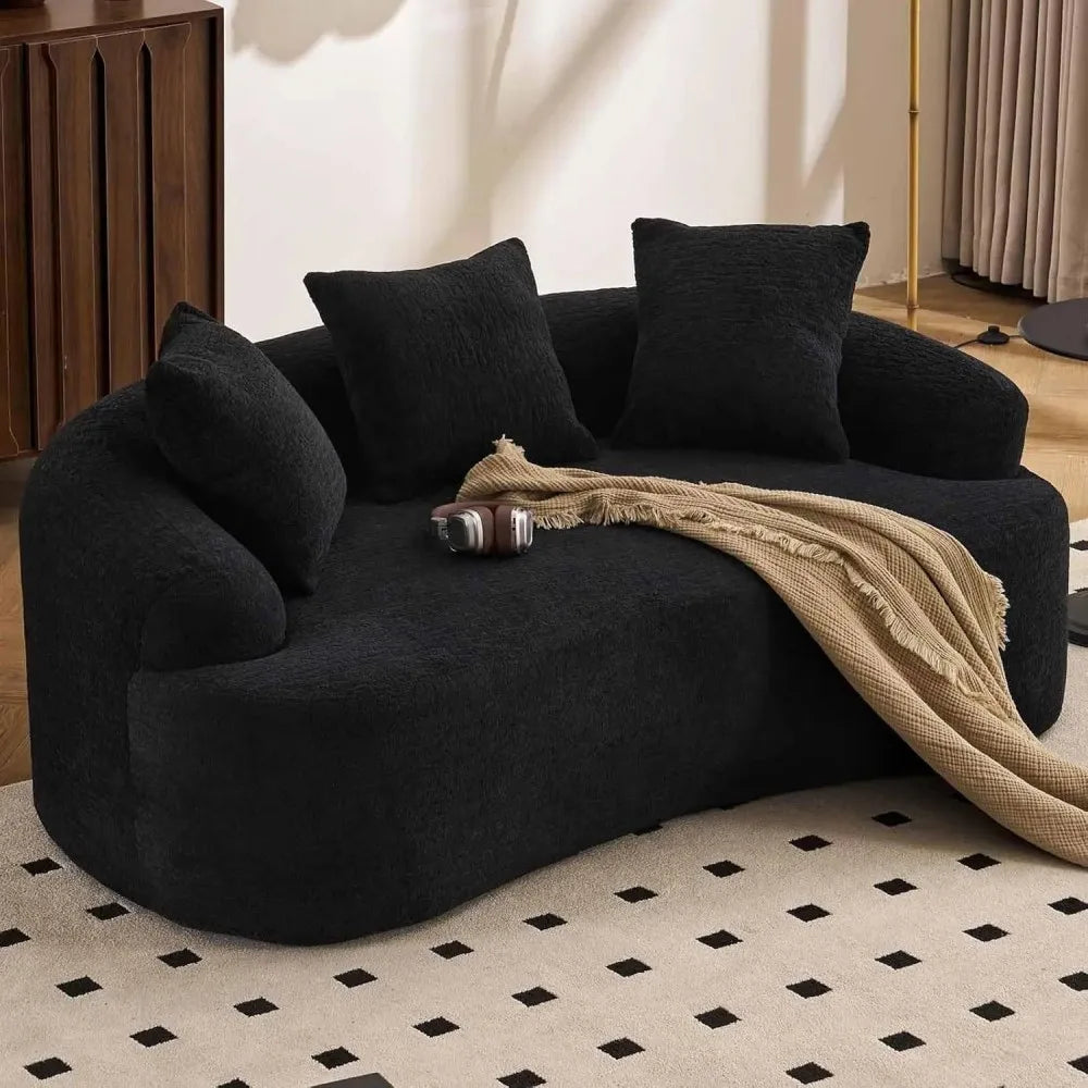 100% Direct Foshan Velvet Upholstered Compressed Sofa Modern Design Two Seat Sectional Sofa for Warehouse/Villa/Basement Use