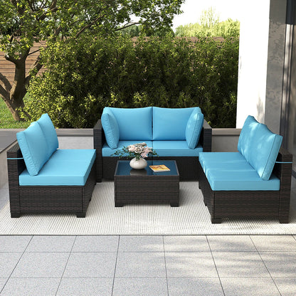 USA Warehouse Outdoor Sofas Rattan Wicker Patio Garden Sofa Set Furniture Waterproof