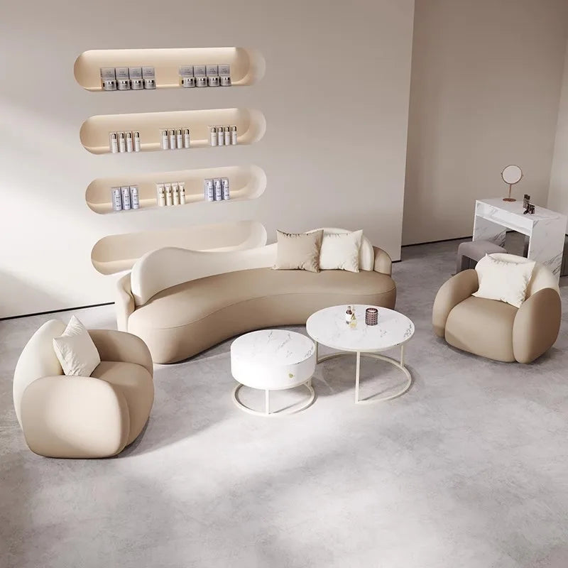 Modern Modular Reception Office Sofa Set Reclining Space-Efficient Eco-Friendly Durable Leather High-Density Sponge Furniture