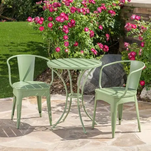 Elegant 3-Piece KD Metal Bistro Set for Outdoor Dining Stylish Throat Patio Furniture Solution Made in China
