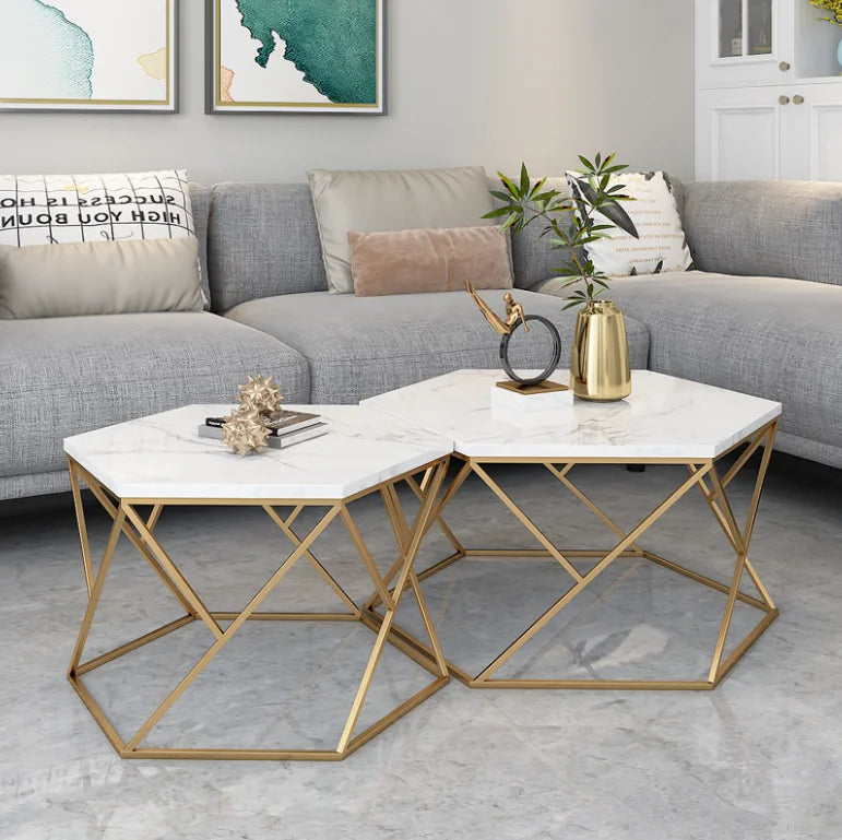 Home Furniture Living Room Sets Gold Center Table Luxury Coffee Tables and Tv Stand Modern Marble Coffee Table for Sale