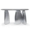 Luxury Modern Gold Console Table for Entrance Hallway Living Room & Villa Corner Irregular Oval Portal Console Furniture