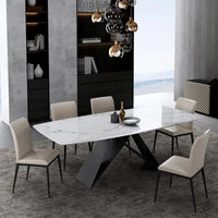 Nordic Modern Luxury Rectangular Dining Table Set Home Use Living Room Furniture