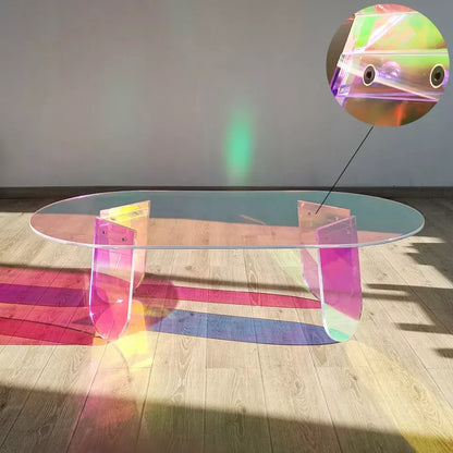 Nordic Modern Sofa Side Round Acrylic Coffee Table rainbow Colorful Living Room Center Side Tea Table