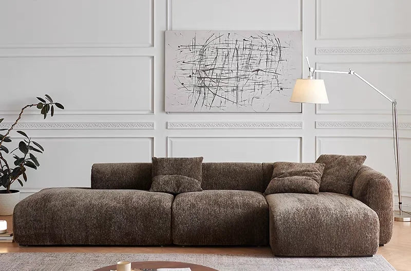 L-shaped Corner Set Noble Consort Combination Chenier Modern Style Straight Row Sponge Filled Fabric Sofa