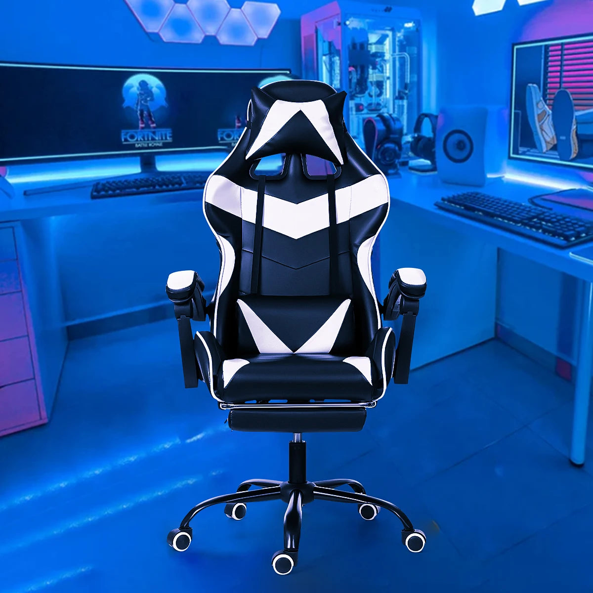 Leather Office Gaming Chair Home Internet Cafe Racing Chair WCG Gaming Ergonomic Computer Chair Swivel Lifting Lying Gamer Chair
