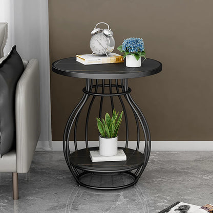 Luxury Modern Minimalist Coffee Table Side Table Made of Sintered Stone with Metal Frame for Home Office School for Dining Park
