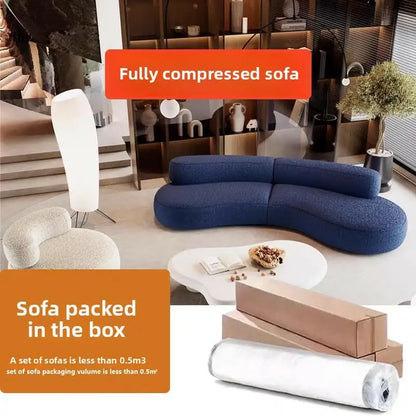 Moon Shape Comfortable Fabric Sectional Sofa Vacuum Compress Interior Design Living Room Furniture for Home Apartment Villa