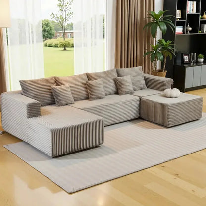 Factory Wholesale Modular U-Shape Cloud Sofa with Reversible Chaise, Vacuum Compressed & Boneless