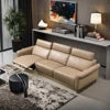Modern Luxury Import Indoor Leather 3 Seater Adjustable Sectional Electric Recliner Sofa Set Sponge Wood Frame Adjustable Villa