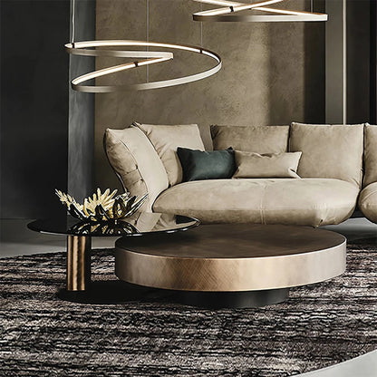 Luxury Modern Round Coffee Table Sets Hotel Center Tables Frame Combination Coffee Table Living Room Metal With Glass 1 Piece
