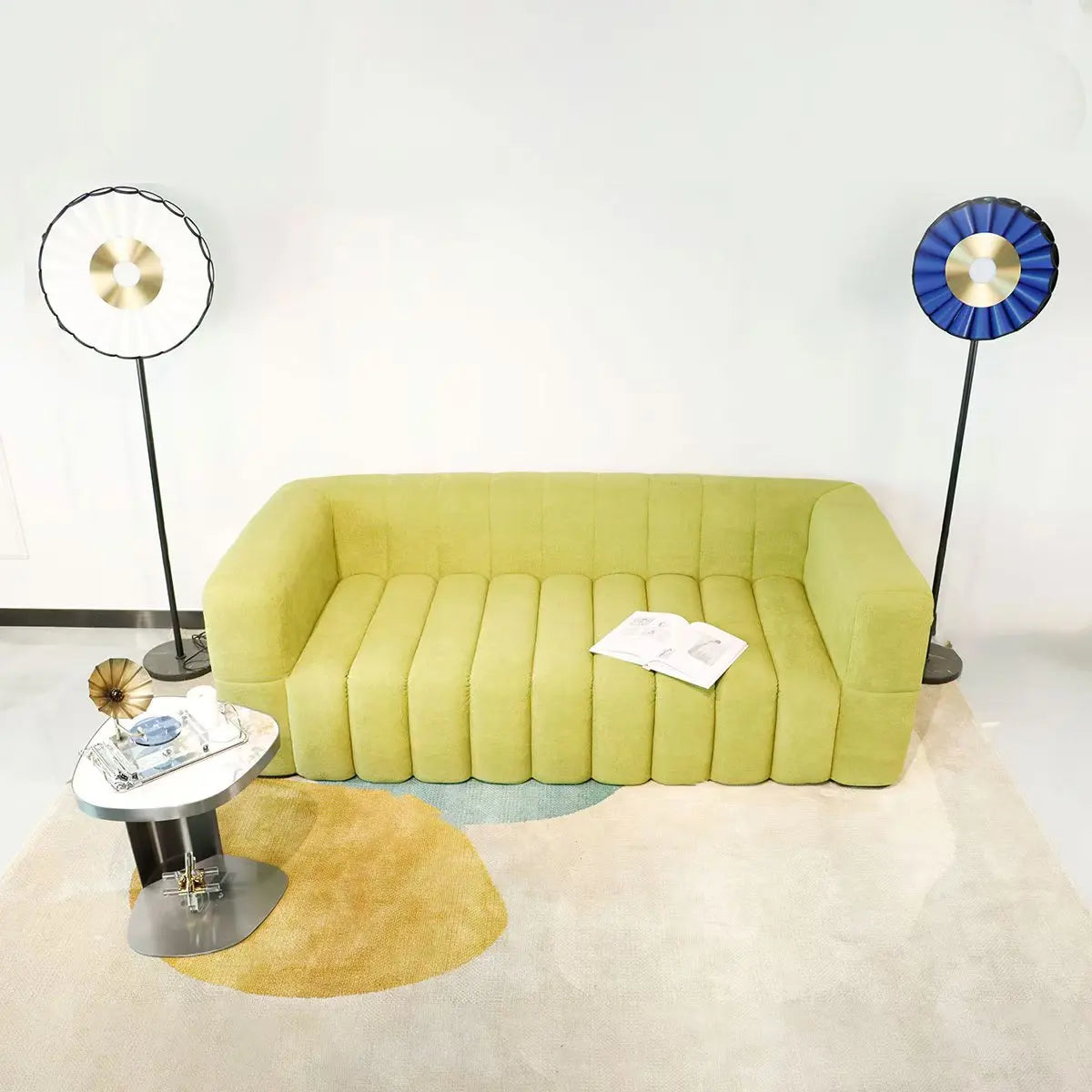 Modern Sofa, Living Room with a 3-seater L-shaped Sofa Set, Featuring a Modern Deep-seat Sofa with a Movable Ottoman